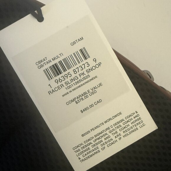 Coach X Peanuts Racer Sling Pack In Signature Canvas With Snoopy Print cbk47 - Picture 7 of 7